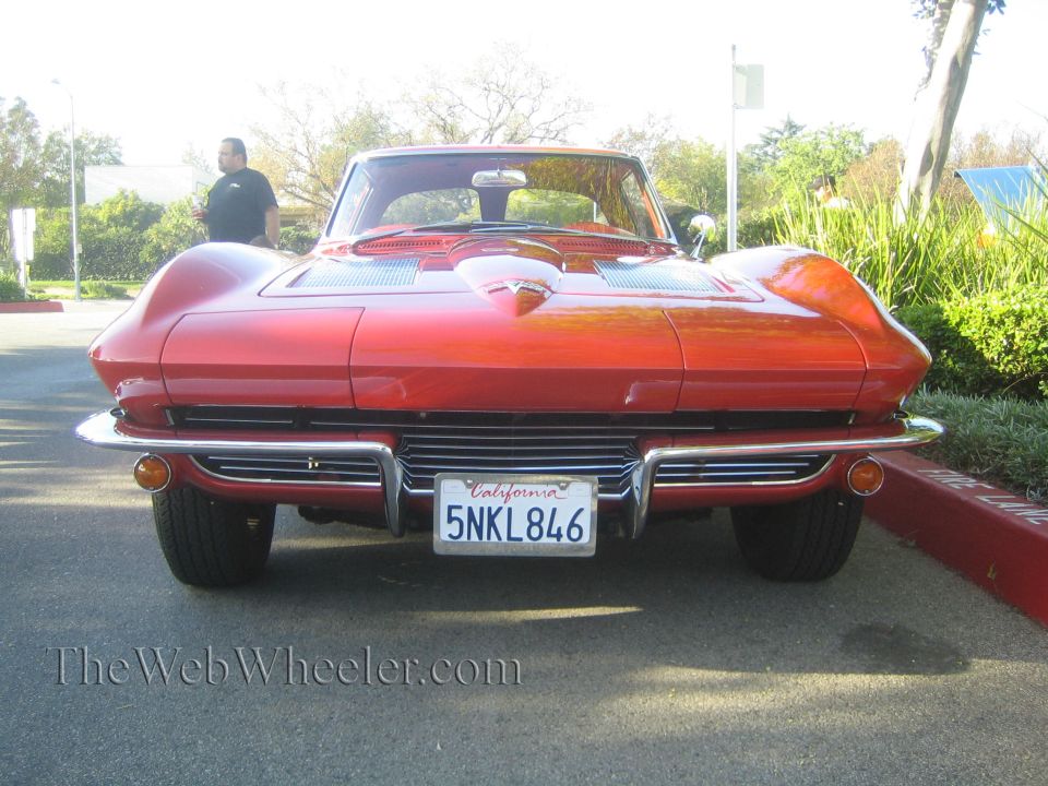 Red 1963 Chevrolet Corvette Sting Ray rear view with California license plate 5NKL846