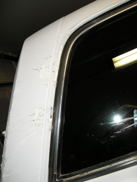 1993 Ford Bronco - 1993 Ford Bronco rear side window and body panel detail.