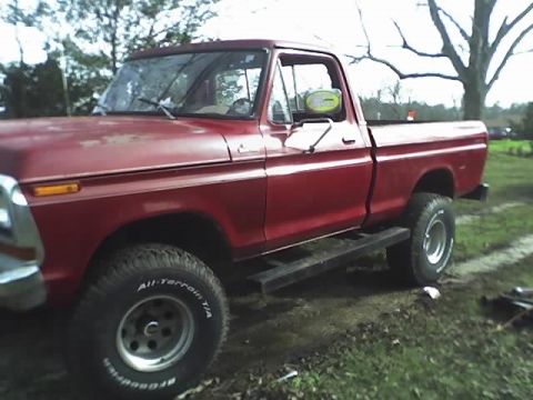 1979 Ford F-150 - This 1979 Ford F-150 pickup truck is shown from a 3/4 front angle, side steps.