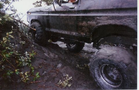 1978 Ford Bronco - This 1978 Ford Bronco is navigating a challenging muddy terrain.