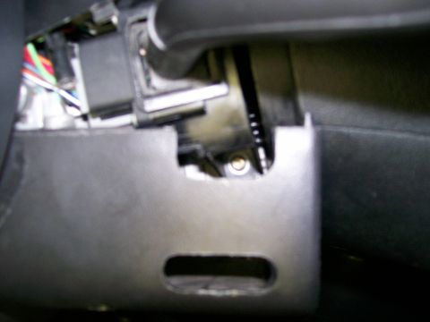 1992 Ford Bronco - This photo shows a close-up view of the wiring and interior paneling of a vehicle, not a specific model year.