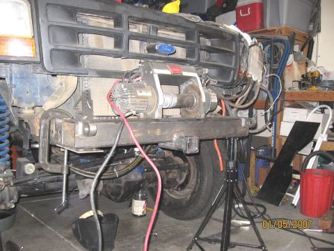 1994 Ford Bronco - Custom bumper and winch installation on a 1992 Ford Bronco front end.