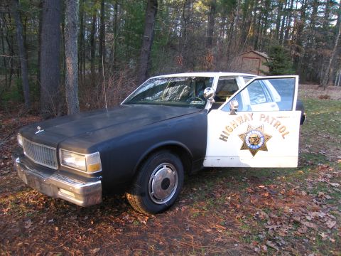 1991 Ford LTD Crown Victoria - This police car appears to be from the 1980s, not a 1991 model.