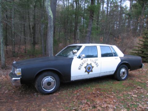 1991 Ford LTD Crown Victoria - Side view of a police car with "HIGHWAY PATROL" marking on the door.