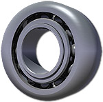 1989 Ford Bronco - Close-up of a ball bearing, a mechanical component used to reduce friction.