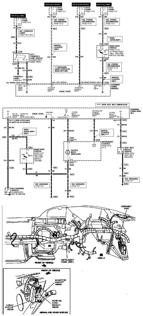 1996 Mercury Grand Marquis - 1993 Ford Aerostar chime info