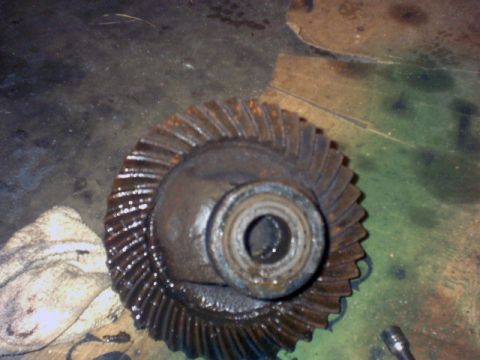 1989 Ford Bronco - A rusty differential gear is shown, likely for a vehicle rebuild.