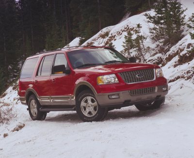 2003 Ford Expedition - Red 2003 Ford Expedition in a snowy, wooded area.