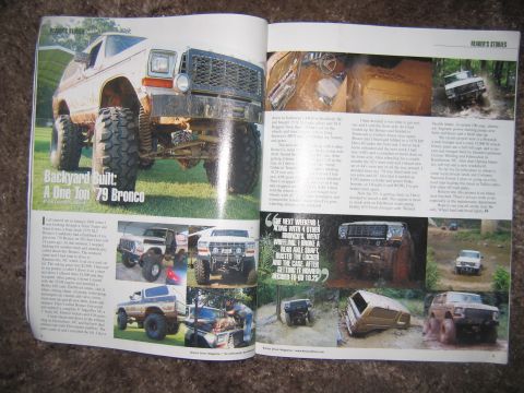 1992 Ford Mustang - A heavily modified 1979 Ford Bronco is featured in a magazine article about off-road vehicles.
