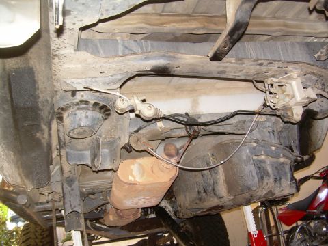 1993 Toyota 4Runner - Undercarriage components including exhaust and fuel tank are visible in this photo.