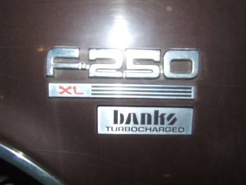 1990 Ford Bronco - This emblem indicates the vehicle is a Ford F-250 XL with a Banks Turbocharged system.