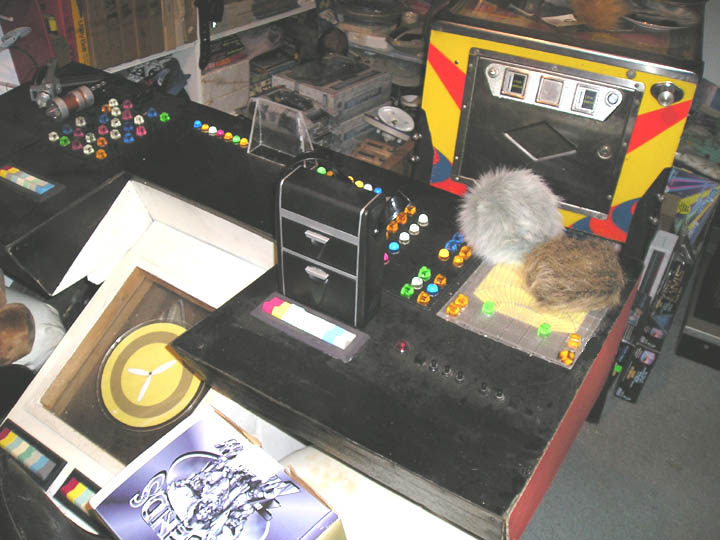 Replica Star Trek control panel with colorful buttons and fuzzy balls
