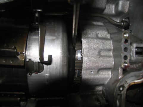 1978 Ford Bronco - Internal view of a transmission, showing gears and torque converter components during a tear-down.