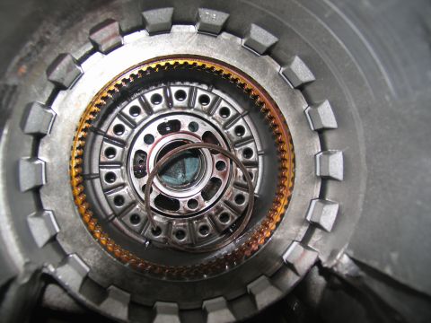 1978 Ford Bronco - Internal view of a transmission, showing gears and clutch components.