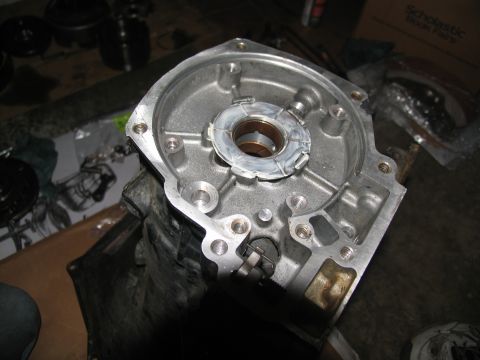 1978 Ford Bronco - This is a close-up view of a transmission housing, likely undergoing repair or maintenance.