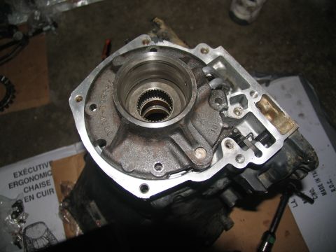 1978 Ford Bronco - Close-up of a disassembled transmission pump housing, showing internal components.