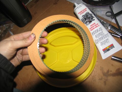 1978 Ford Bronco - Clutch plates are shown with assembly grease, likely for a transmission rebuild.
