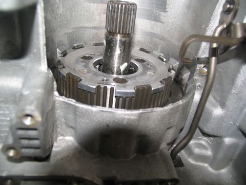 1978 Ford Bronco - A close-up view of internal transmission components, likely a clutch pack and shaft, is shown.