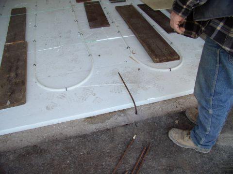 1986 Ford Bronco - There's my buddy SuperDave's feet . You can see the space between the styrofoam and the pavement. That's the mantle and it needs re-bar to…