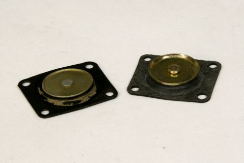 1967 Ford Mustang - Here you can see the old rotted diaphragm next to the new QFT 30cc diaphragm.
