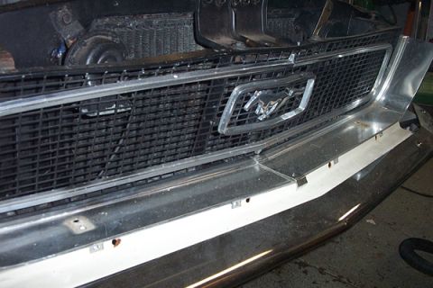 1968 Ford Mustang - Front grille of a 1968 Ford Mustang, the iconic horse emblem.