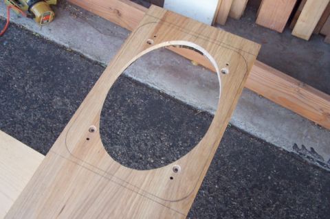 1990 Ford Bronco - A custom wooden speaker adapter is shown, ready for installation.