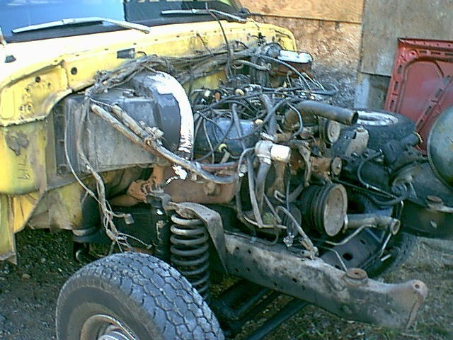 What it used to look like under the hood. The old 351 M was ruined