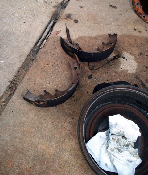 1978 Dodge Power Ram - These brake parts appear to be from a vehicle, possibly needing replacement or maintenance.