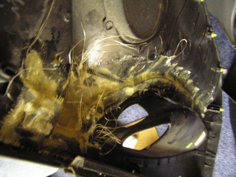 1993 Ford Probe - Interior panel showing damage and exposed wiring, likely from a car part.