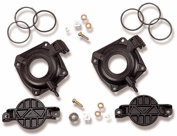 Carburetor throttle body parts kit with gaskets, screws, and mounting brackets