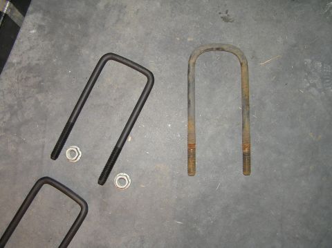 2000 Ford Excursion - Here are the new u-bolts (left) and my original u-bolt (right). Notice how my original u-bolt is more of a "rounded square" than a square.…