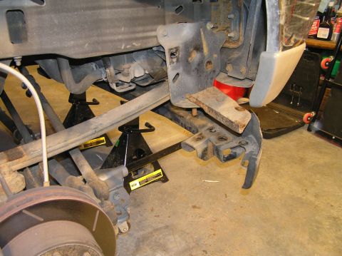 2000 Ford Excursion - With the 5 bolts removed from each side, you can separate the blocker beam and facia from the front bumper. The rusty bracket will still be…