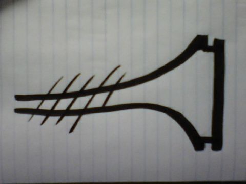 1984 Ford Bronco - A hand-drawn diagram depicts a vehicle's exhaust pipe.