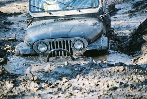 1981 Jeep CJ7 - Mud hole at Tuttle Creek