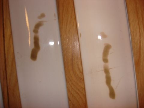 2003 Ford Crown Victoria - Two white car trim pieces with brown stains are shown, with a Supermotors.net watermark visible at the bottom.