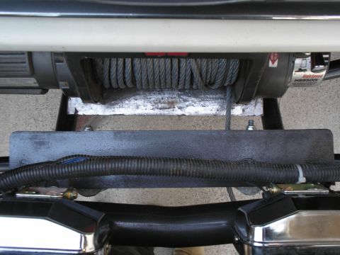 1990 Ford Bronco - fairlead mount welded to bumper and painted