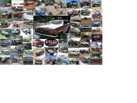 1989 Ford Bronco - A collage of various Ford Broncos, including a prominent red 1987 model in the center.