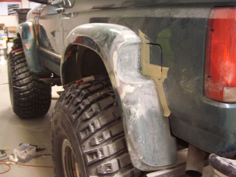 1996 Ford Bronco - This 1996 Ford Bronco is undergoing bodywork on its rear fender.