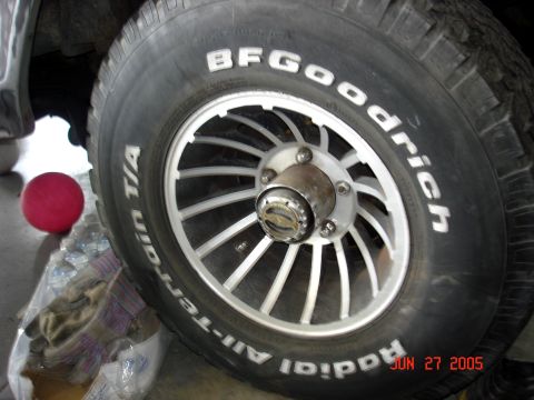 1979 Ford Bronco - Close-up of a BFGoodrich All-Terrain T/A tire mounted on a custom wheel.