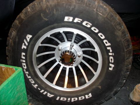 1979 Ford Bronco - Close-up of a BFGoodrich Radial T/A tire and custom wheel assembly.