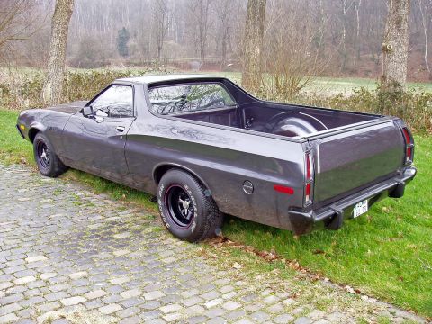 1972 Ford Ranchero - This 1972 Ford Ranchero is shown from a rear three-quarter angle, parked outdoors.