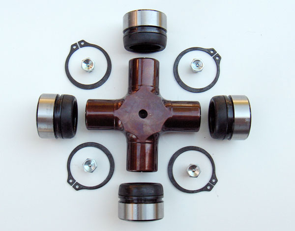 Universal joint kit with cross and bearing caps