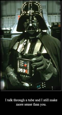 1989 Ford Probe - Darth Vader is featured in this "Funny pics" section of the registry, with text about talking through a tube.