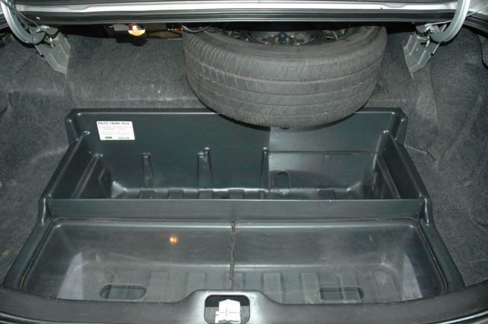 Trunk organizer and spare tire