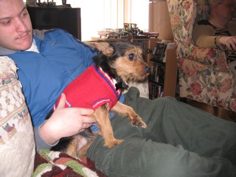 1988 Mercury Grand Marquis - Tobi with Colin in red sweater Jan. '07