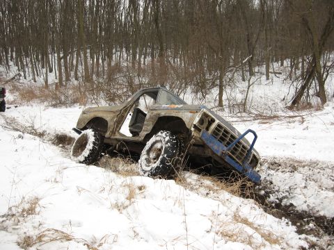 1979 Ford Bronco - This 1979 Ford Bronco is stuck in the snow during a winter outing.