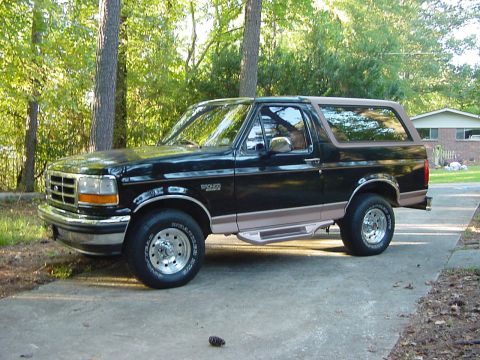 1994 Ford Bronco - This 1994 Ford Bronco is shown from a three-quarter front angle, parked outdoors.