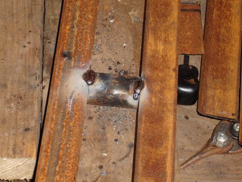 1989 Ford Bronco - Welded metal tubes, likely part of a custom fabrication project.