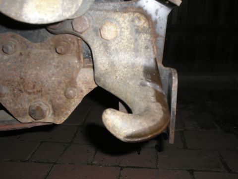 1999 Ford F-800 - Detail of a heavy-duty tow hook assembly, likely from a truck or industrial vehicle.