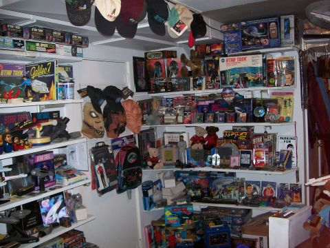 1966 Pontiac Fiero - A room filled with various Star Trek merchandise, including toys, models, and collectibles.